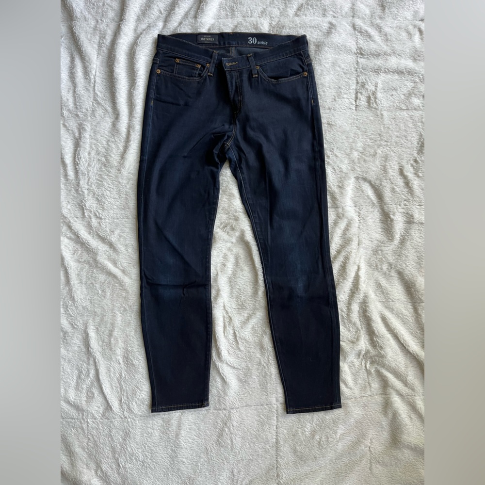 J. Crew Toothpick Ankle Jeans in Dark Wash
